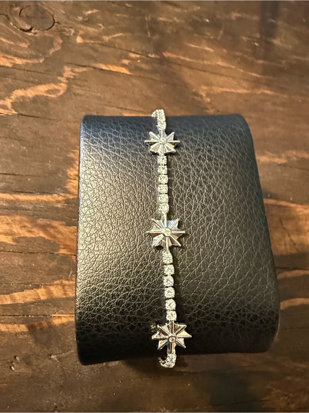 Silver Starburst Tennis Bracelet - Sparkling Crystal Accents